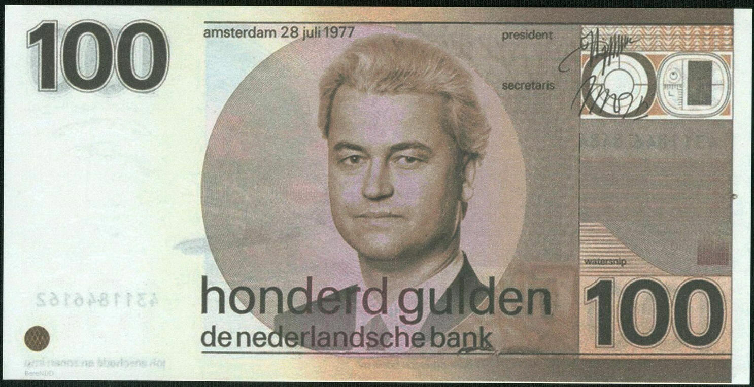 Papier 100 Gulden Geert Wilders